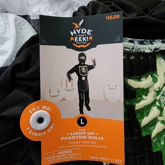 NWT Hyde & Eek! Boutique Kid's Light Up Phantom Ninja Halloween Costume Cosplay - Picture 6 of 16